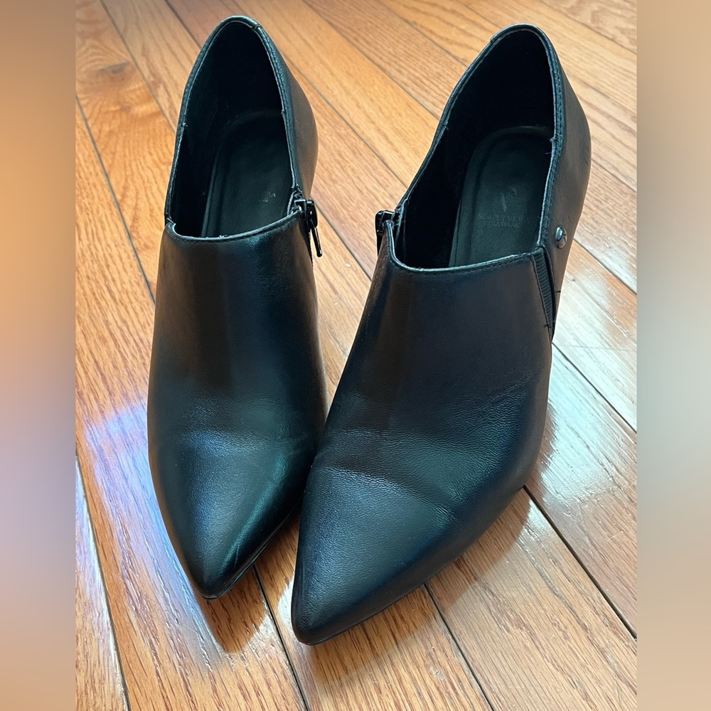 Simply Vera Wang Black Leather Stiletto Mules - Picture 5 of 10
